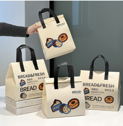 100 TÚI GIỮ NHIỆT MÀU BƠ - IN HÌNH BÁNH DONUTS (Giá của 100 túi)