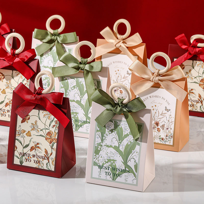 100 Hộp Đựng Kẹo Cưới Nơ Ruy Băng Sang Trọng – Hộp Quà Tặng Khách Mời, Hộp Kẹo Tiệc Cưới Trang Trí Hoa Nhiều Màu