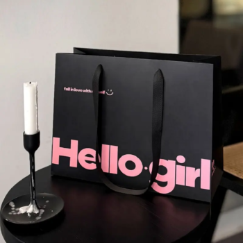 50 Túi Tote Vải Màu Đen In Chữ “HELLO GIRL ” Thời Trang – Túi Xách Vai Phong Cách Hàn Quốc