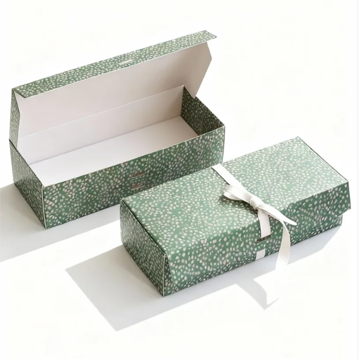 50 Hộp Giấy Đựng Bánh/Kẹo Hình Chữ Nhật Màu Xanh Lá – Hộp Quà Tặng Vintage Có Nắp, Phù Hợp Noel & Quà Tặng