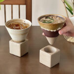 5 Ly Gốm Phễu Pha Cà Phê Kiểu Nhật – Cốc Đất Nung Handmade Cao Cấp Decor Sáng Tạo