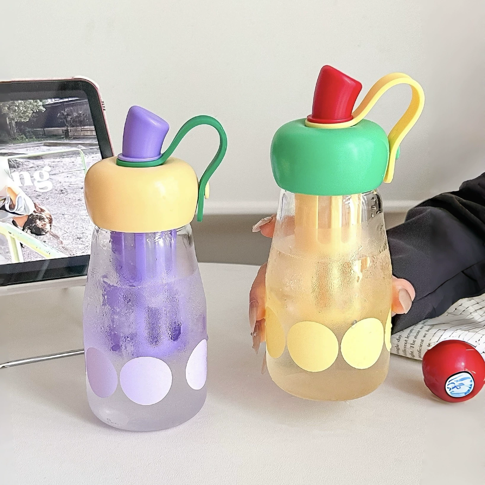 Ly thủy tinh borosilicate hình quả táo – Chịu nhiệt, chống tràn, pha trà tiện lợi – Cao cấp, sáng tạo dành cho nữ, quà tặng ý nghĩa