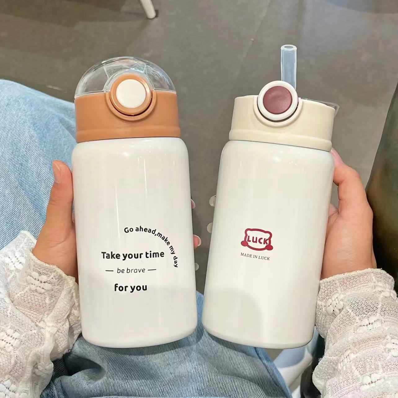 Bình giữ nhiệt đơn giản có ống hút – Thiết kế cao cấp, hot TikTok – Dành cho mọi lứa tuổi (người lớn, học sinh, trẻ em) – Mẫu mới
