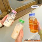 Ly thủy tinh trong suốt dung tích lớn – Có nắp, ống hút, chịu nhiệt – Dùng trong gia đình, tiếp khách tiện lợi