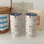 Cốc giữ nhiệt 304 thiết kế đơn giản cao cấp – Dung tích lớn, có ống hút, tiện lợi – Dùng cà phê tại nhà, đẹp chuẩn Instagram