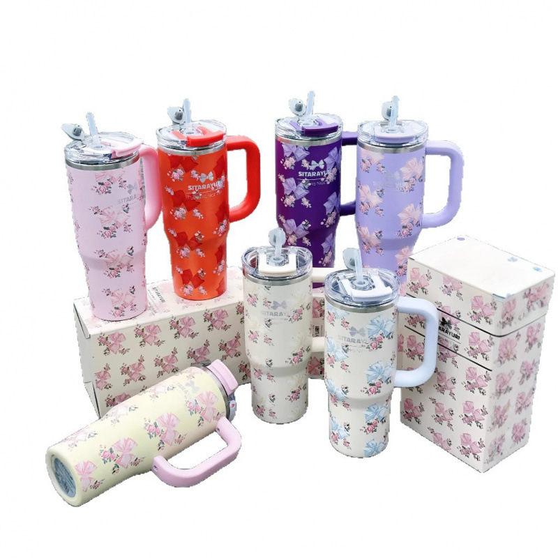SITARAYURI – Cốc giữ nhiệt khổng lồ có ống hút, dung tích lớn – Chất liệu 304, giữ lạnh tốt, dùng trên xe hơi