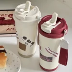 Cốc cà phê cổ điển 316 – Thiết kế dễ thương đơn giản – Có ống hút, giữ nhiệt – Dùng tại văn phòng, tiện lợi mang theo